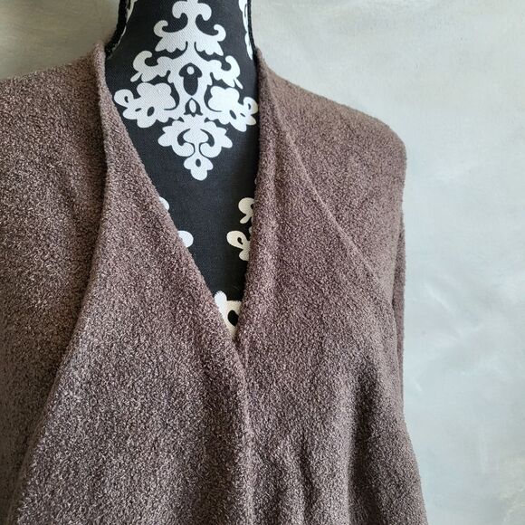 Barefoot Dreams Cozy Chic Lite Wrap Open Front Cardigan Sweater Size S/M Taupe - Picture 4 of 11